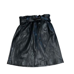 MANGO NWT Faux Leather Tie Waist Skirt